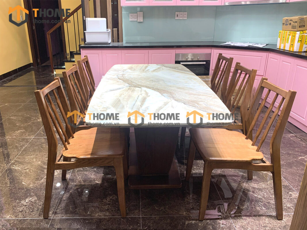 Ghế ăn gỗ sồi tự nhiên Titan màu óc chó GHEMG-14SN
