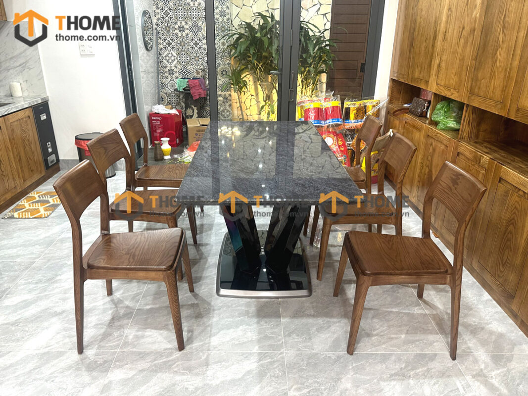 Ghế ăn gỗ sồi tự nhiên Venco màu óc chó GHEMG-26SN