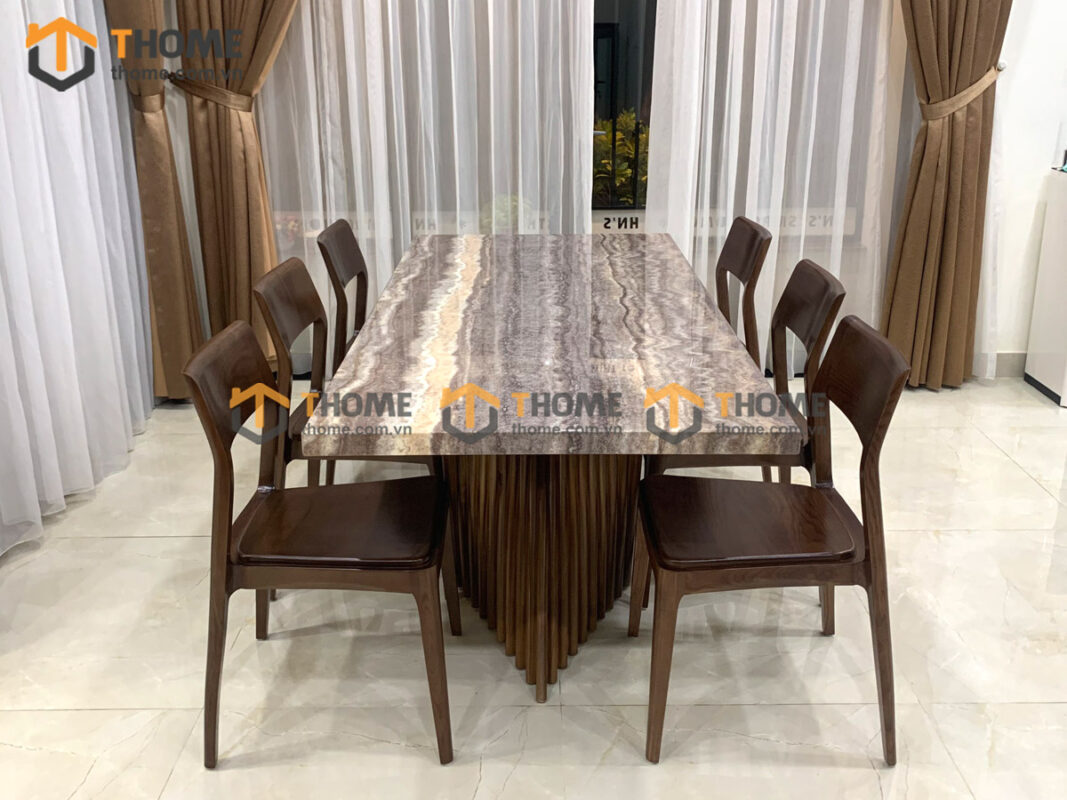Ghế ăn gỗ sồi tự nhiên Venco màu óc chó GHEMG-26SN