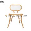 Ghế ăn gỗ sồi tự nhiên đan mây Viena mặt mây tựa oval GHEMM-11SN