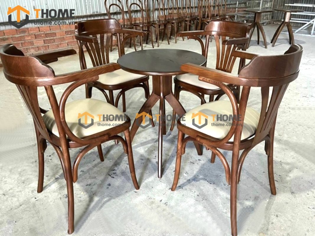 Ghế ăn gỗ sồi tự nhiên mặt nệm vương miện GHEMN-29SN