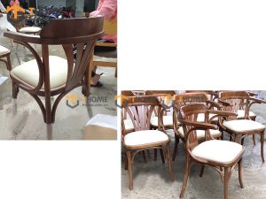 Ghế ăn gỗ sồi tự nhiên mặt nệm vương miện GHEMN-29SN