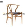 Ghế ăn gỗ sồi tự nhiên mặt nệm Wishbone GHEMN-33SN