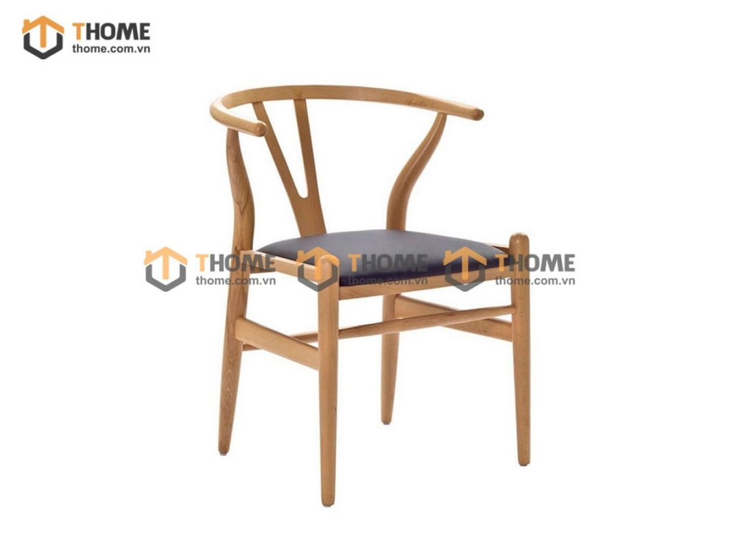 Ghế ăn gỗ sồi tự nhiên mặt nệm Wishbone GHEMN-33SN