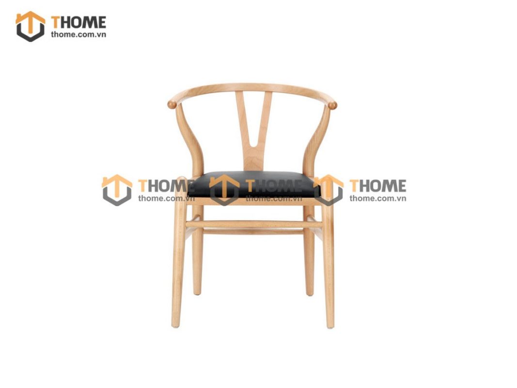 Ghế ăn gỗ sồi tự nhiên mặt nệm Wishbone GHEMN-33SN