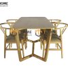 Ghế ăn gỗ sồi tự nhiên mặt nệm Wishbone GHEMN-33SN