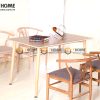 Ghế ăn gỗ sồi tự nhiên mặt nệm Wishbone GHEMN-33SN