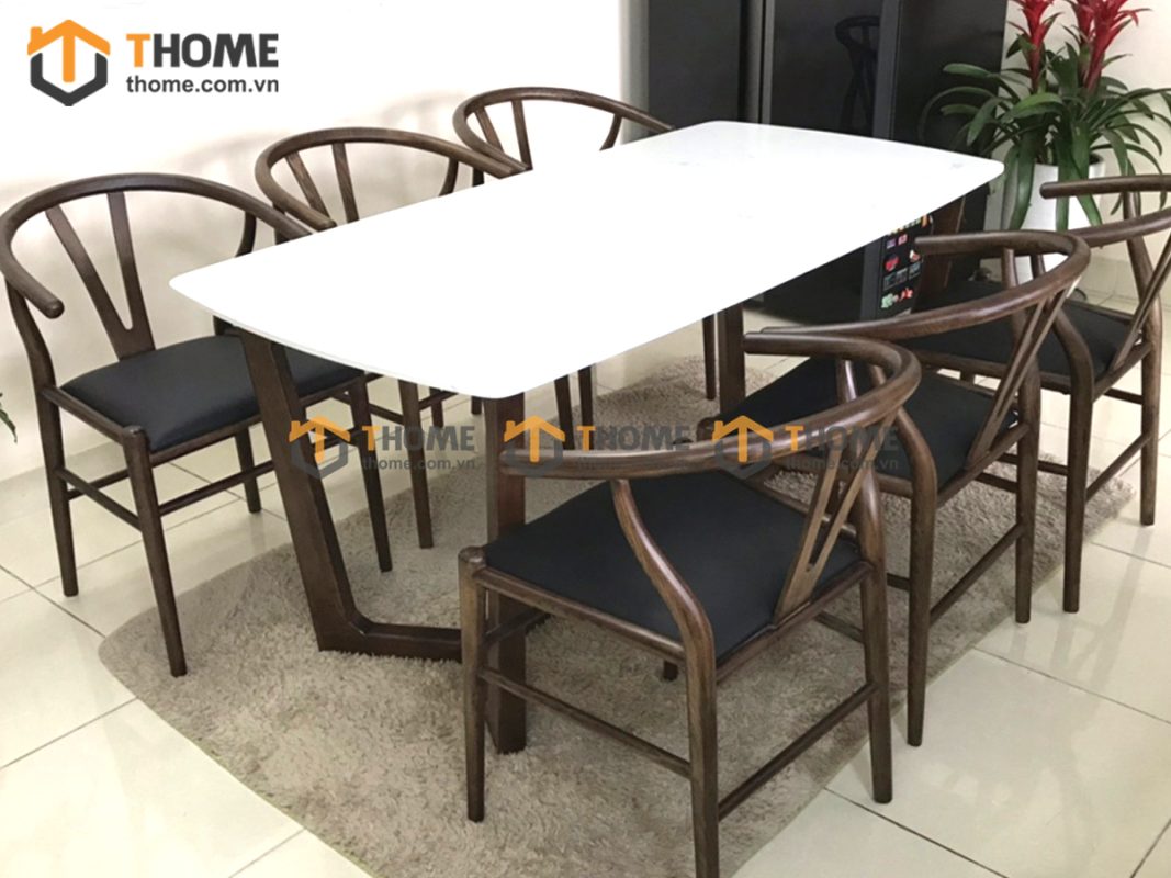 Ghế ăn gỗ sồi tự nhiên mặt nệm Wishbone GHEMN-33SN