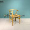 Ghế ăn gỗ sồi tự nhiên đan cói Wishbone màu tự nhiên GHEMC-01SN