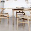 Ghế ăn gỗ sồi tự nhiên đan cói Wishbone màu tự nhiên GHEMC-01SN