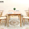 Ghế ăn gỗ sồi tự nhiên đan cói Wishbone màu tự nhiên GHEMC-01SN