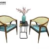 Ghế ăn gỗ sồi tự nhiên đan mây Wormley mặt nệm tựa mây GHEMM-16SN