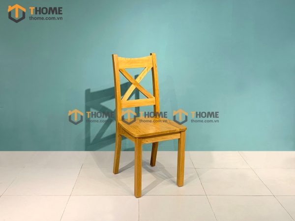 Ghế ăn gỗ sồi tự nhiên mặt gỗ chữ X GHE-08SM