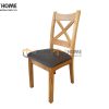 Ghế ăn gỗ sồi tự nhiên mặt nệm chữ X GHE-09SM
