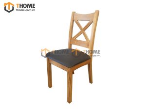 Ghế ăn gỗ sồi tự nhiên mặt nệm chữ X GHE-09SM