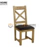 Ghế ăn gỗ sồi tự nhiên mặt nệm chữ X GHE-09SM