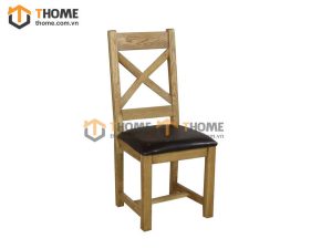 Ghế ăn gỗ sồi tự nhiên mặt nệm chữ X GHE-09SM