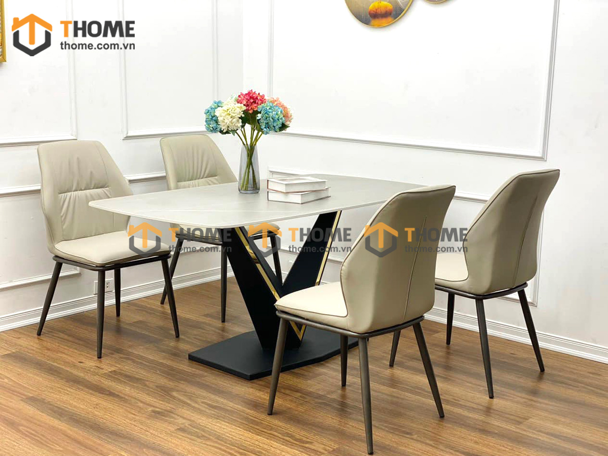 Ghế ăn nhập khẩu bọc da Kevin GHE-07NK