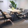 Ghế ăn nhập khẩu bọc da Loft caro GHE-02NK