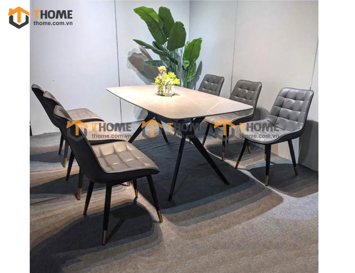 Ghế ăn nhập khẩu bọc da Loft caro GHE-02NK