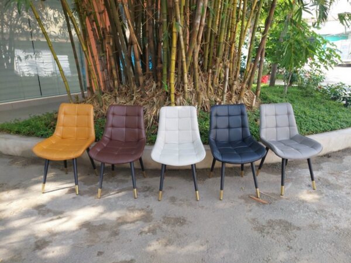 Ghế ăn nhập khẩu bọc da Loft caro GHE-02NK