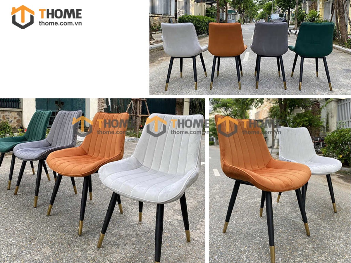 Ghế ăn nhập khẩu bọc da Loft sọc GHE-03NK