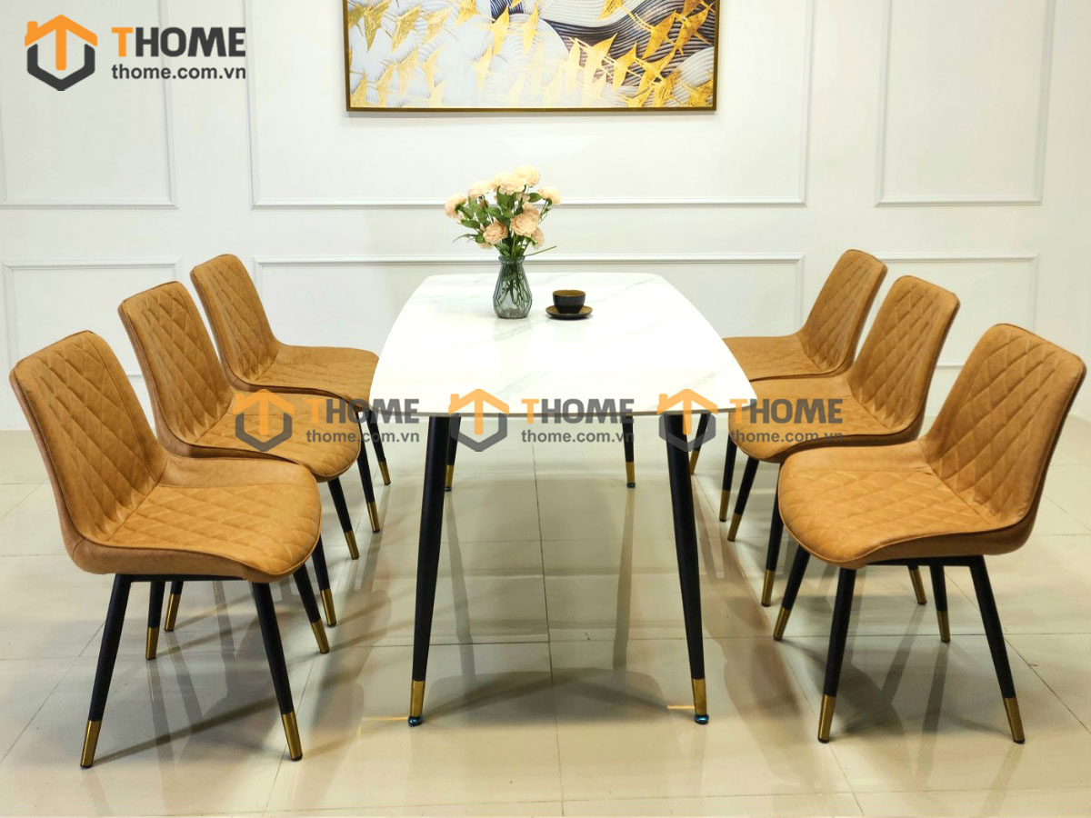 Ghế ăn nhập khẩu bọc da Loft trám GHE-01NK