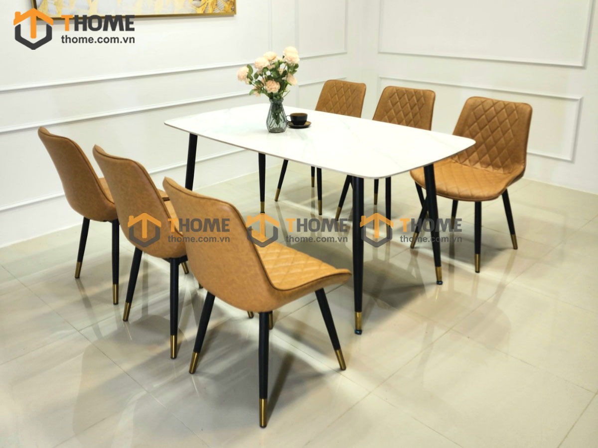 Ghế ăn nhập khẩu bọc da Loft trám GHE-01NK