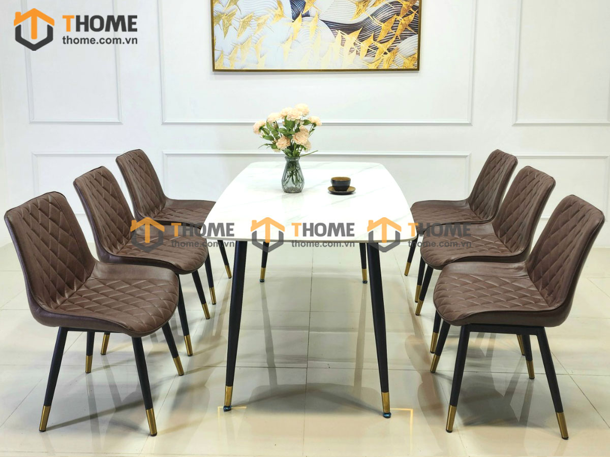 Ghế ăn nhập khẩu bọc da Loft trám GHE-01NK