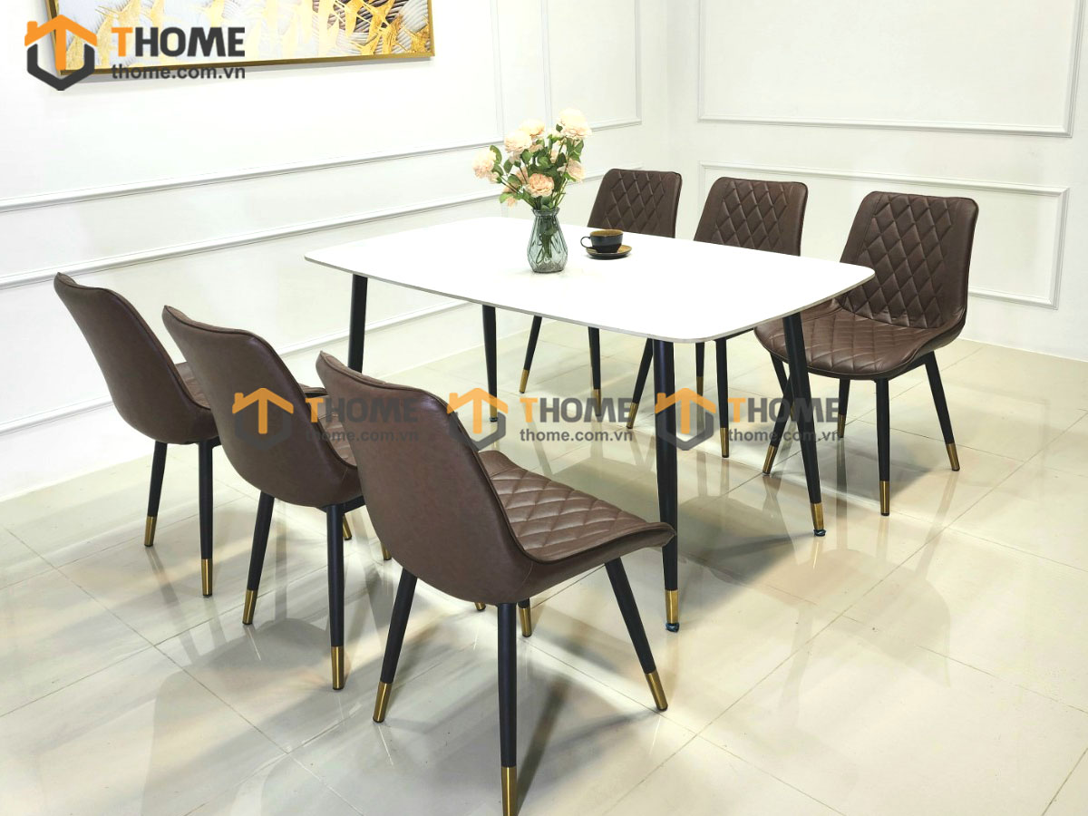 Ghế ăn nhập khẩu bọc da Loft trám GHE-01NK