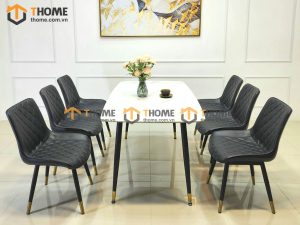 Ghế ăn nhập khẩu bọc da Loft trám GHE-01NK