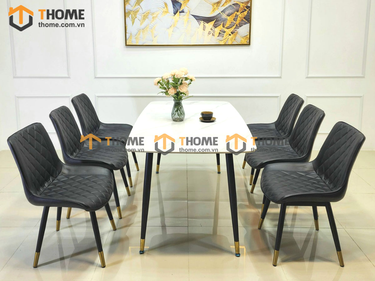 Ghế ăn nhập khẩu bọc da Loft trám GHE-01NK