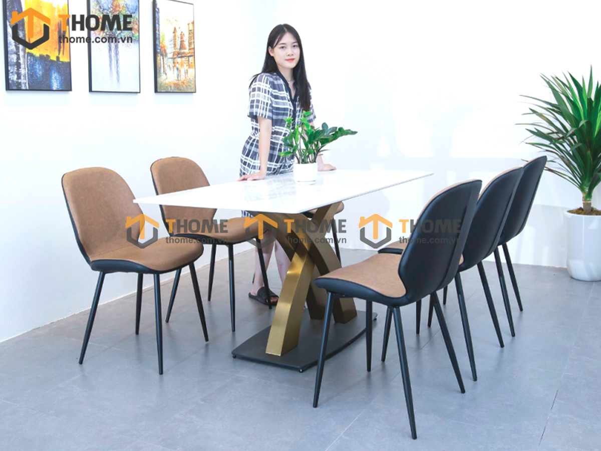 Ghế ăn nhập khẩu bọc da Nordic GHE-12NK