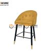 Ghế bar gỗ sồi tự nhiên mặt nệm chân tiện có vòng sắt GHEBARMN-07SN