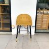 Ghế bar gỗ sồi tự nhiên mặt nệm chân tiện có vòng sắt GHEBARMN-07SN