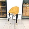 Ghế bar gỗ sồi tự nhiên mặt nệm chân tiện có vòng sắt GHEBARMN-07SN