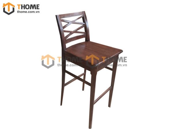 Ghế bar gỗ sồi tự nhiên mặt gỗ 2X màu óc chó GHEBARMG-10SM