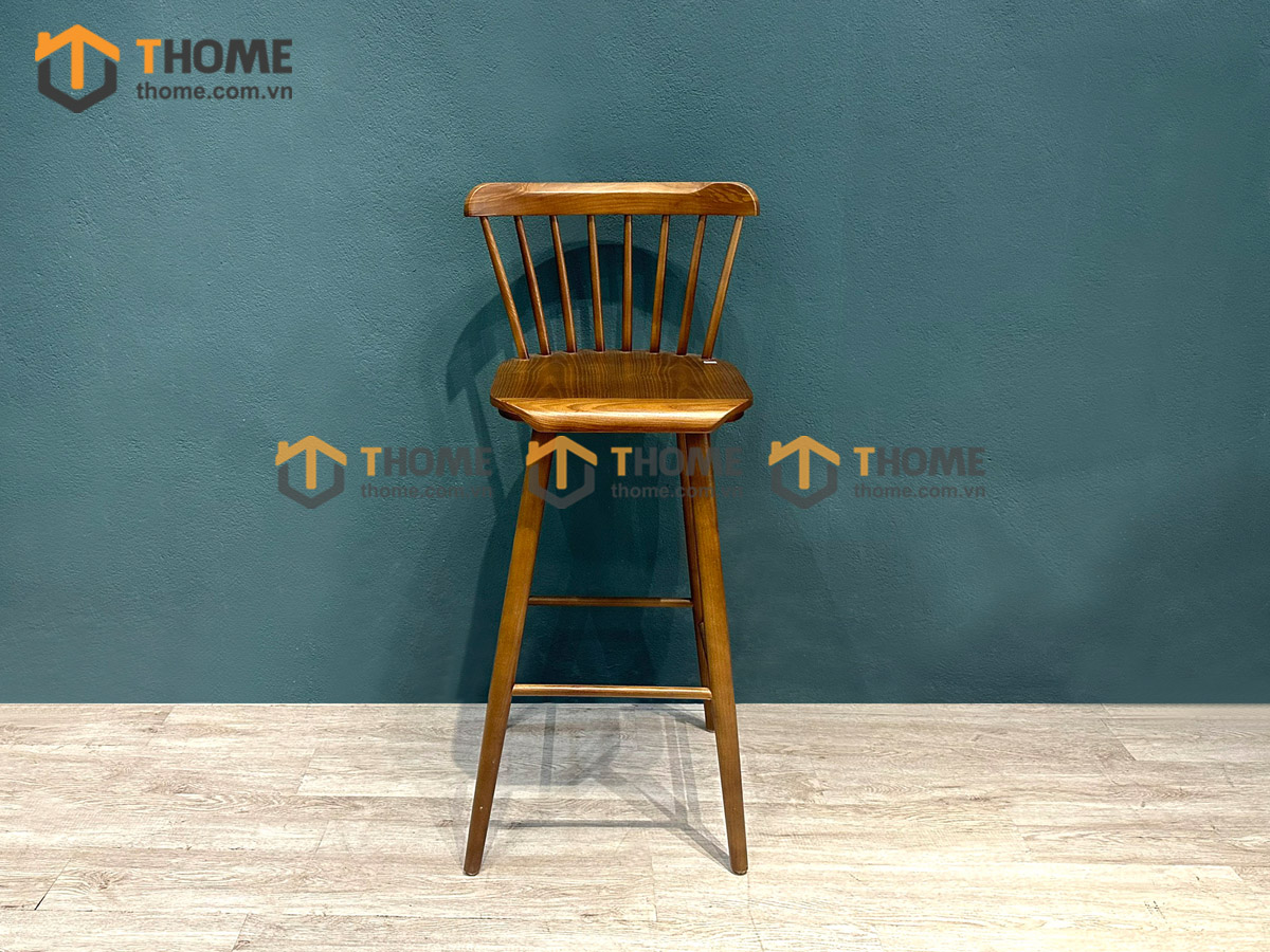 Ghế bar gỗ sồi tự nhiên mặt gỗ 7 nan GHEBARMG-11SN