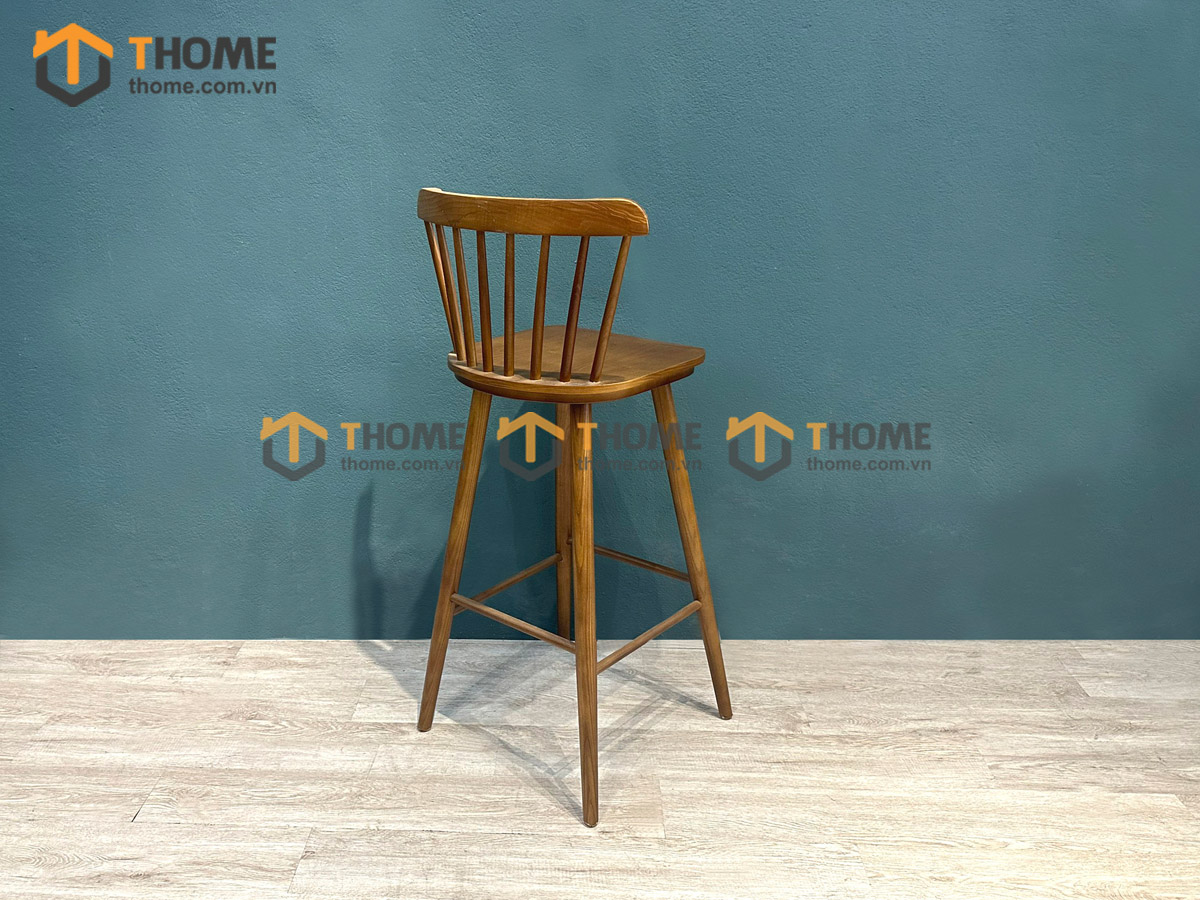 Ghế bar gỗ sồi tự nhiên mặt gỗ 7 nan GHEBARMG-11SN