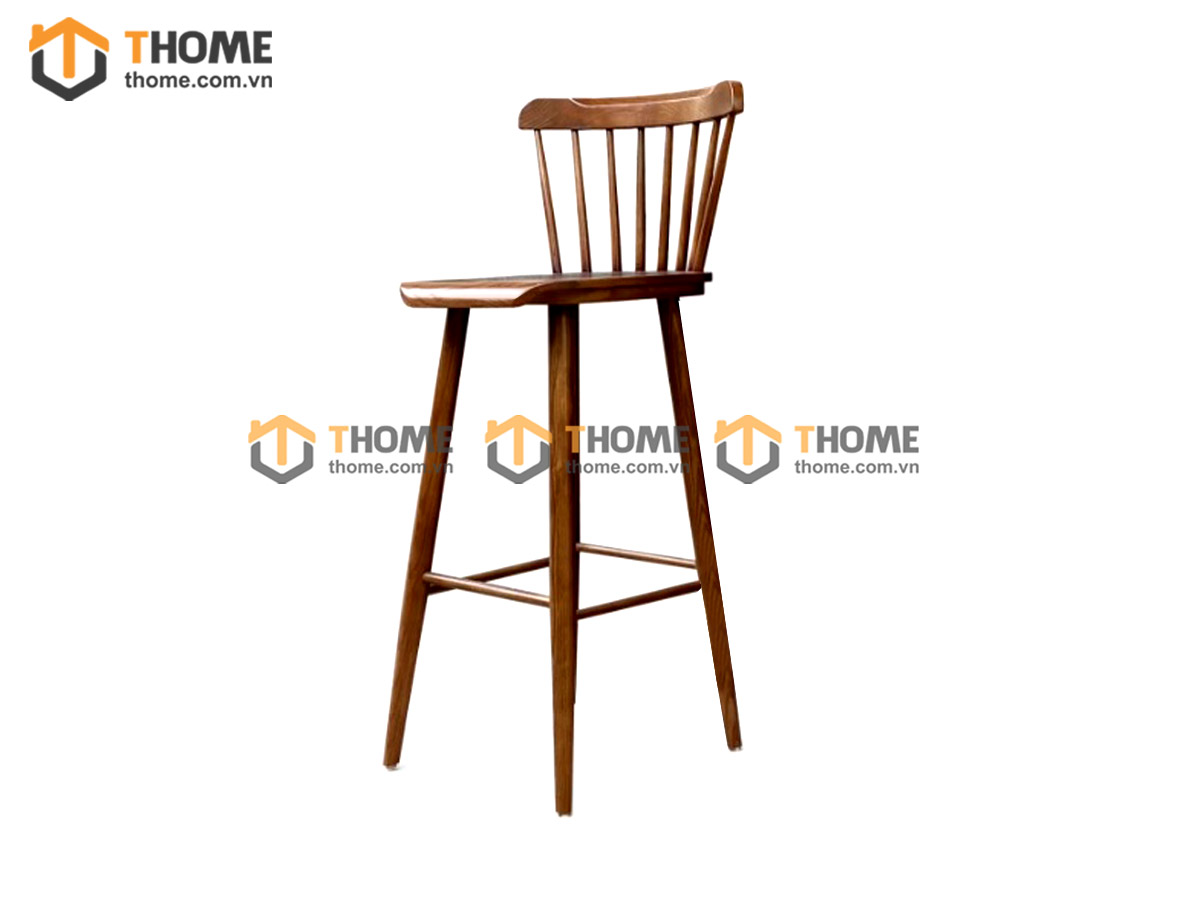 Ghế bar gỗ sồi tự nhiên mặt gỗ 7 nan GHEBARMG-11SN