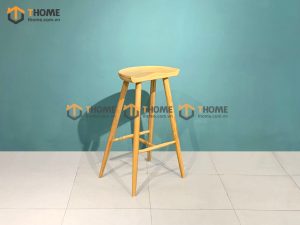 Ghế bar gỗ sồi tự nhiên mặt gỗ bán nguyệt màu tự nhiên GHEBARMG-01SN