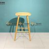 Ghế bar gỗ sồi tự nhiên mặt gỗ bán nguyệt màu tự nhiên GHEBARMG-01SN