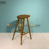 Ghế bar gỗ sồi tự nhiên mặt gỗ bán nguyệt màu óc chó GHEBARMG-02SN