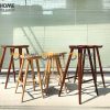 Ghế bar gỗ sồi tự nhiên mặt gỗ bán nguyệt màu óc chó GHEBARMG-02SN