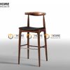 Ghế bar gỗ sồi tự nhiên mặt nệm đầu bò Bull GHEBARMN-05SN