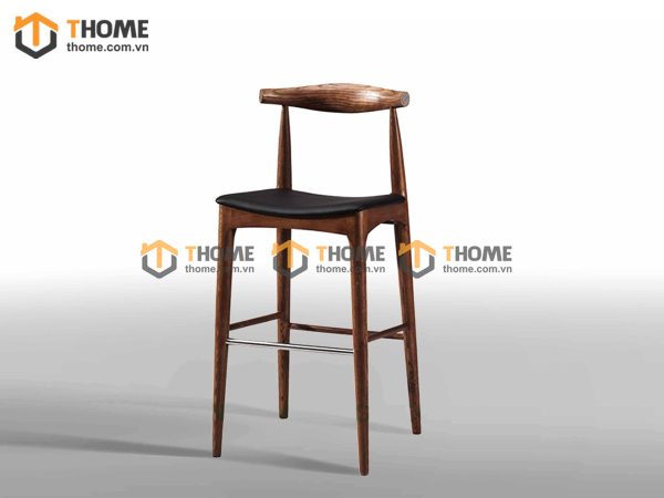 Ghế bar gỗ sồi tự nhiên mặt nệm đầu bò Bull GHEBARMN-05SN