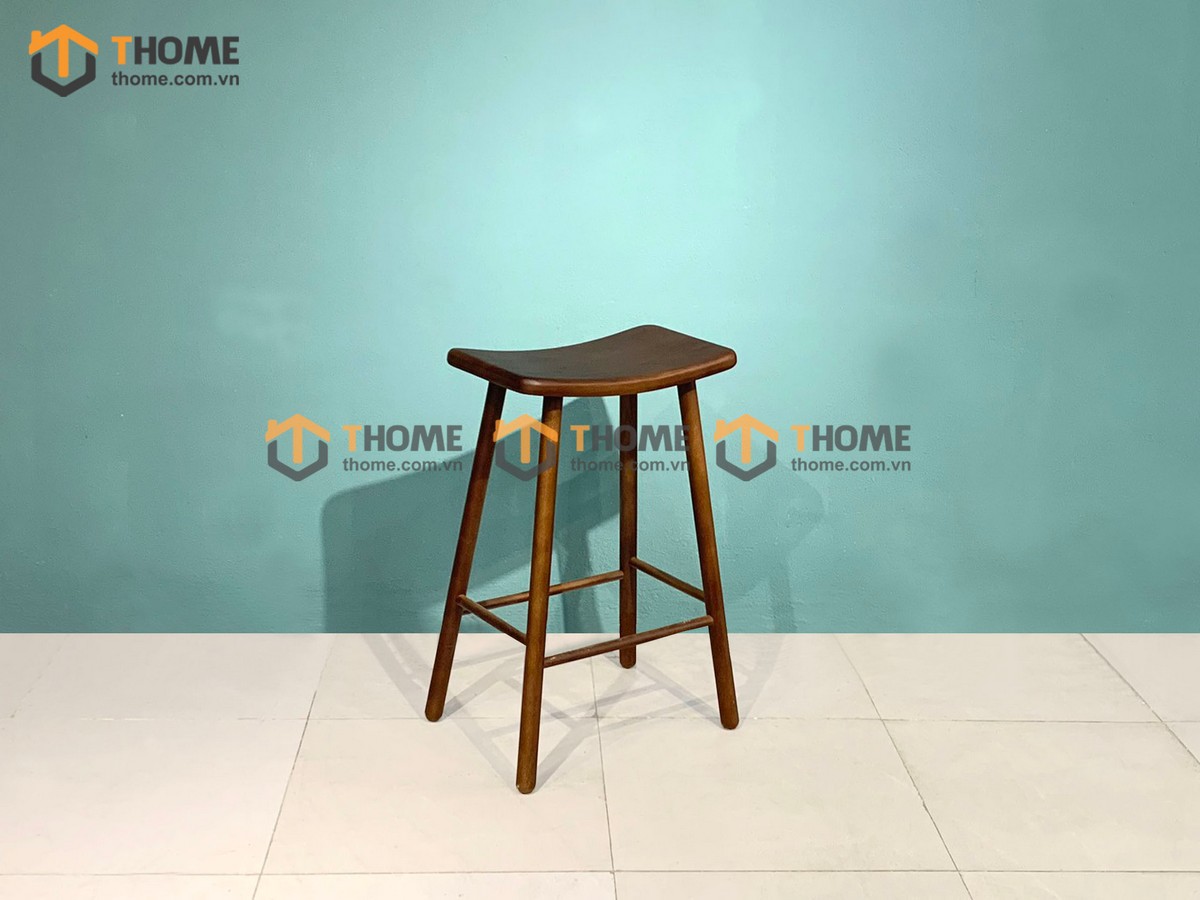 Ghế bar gỗ sồi tự nhiên mặt gỗ cong GHEBARMG-05SN