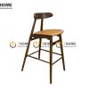 Ghế bar gỗ sồi tự nhiên mặt nệm tựa mặt trăng GHEBARMN-06SN