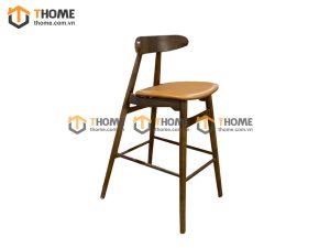 Ghế bar gỗ sồi tự nhiên mặt nệm tựa mặt trăng GHEBARMN-06SN