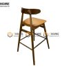 Ghế bar gỗ sồi tự nhiên mặt nệm tựa mặt trăng GHEBARMN-06SN